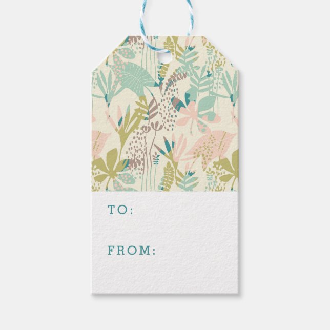 Étiquettes-cadeau Modèle floral moderne (Devant)