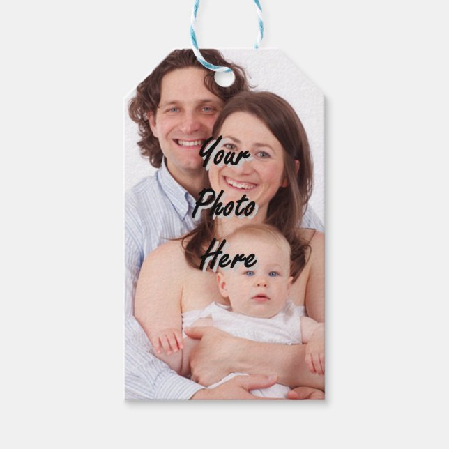 Étiquettes-cadeau Modèle photo personnalisé (Devant)