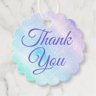 Étiquettes Cadeau Modèle vitreux ombre Blue Purple Glitter