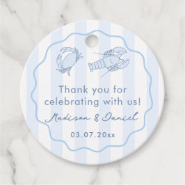 Étiquettes Cadeau Modern Hand-Drawn Seafood Boil Wedding Shower