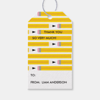 Étiquettes-cadeau Modern Pencil Teacher Appreciation Thank You