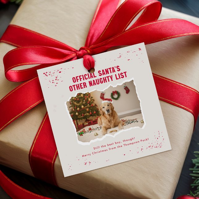 Étiquettes Cadeau Modern Playful Funny Dog Christmas Present  (Créateur téléchargé)