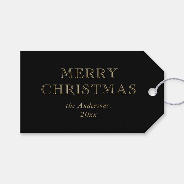 Étiquettes-cadeau Modern Simple Typography Christmas Holiday (Devant (Horizontal))