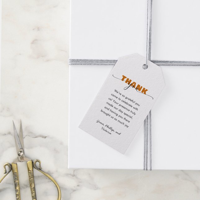 Étiquettes-cadeau Modern Wild One First Birthday | Thank you (Créateur téléchargé)