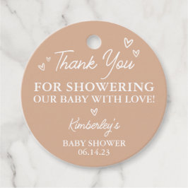 Étiquettes Cadeau Moderne Bonjour Bébé Coeurs Douche Merci