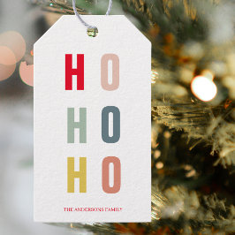 Étiquettes-cadeau Moderne Coloré Ho Ho Ho Vacances