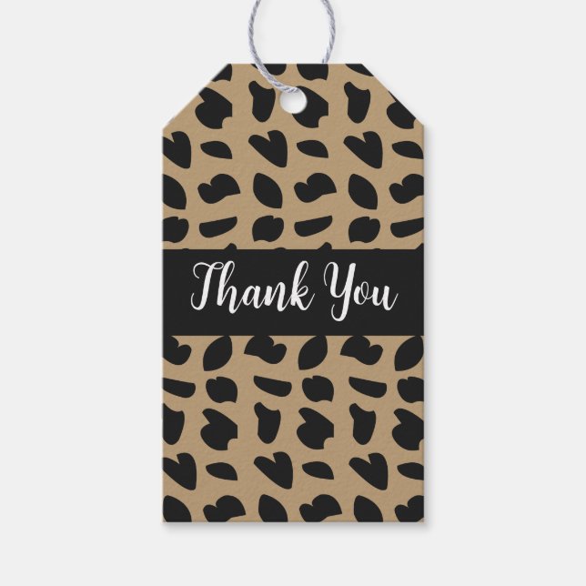 Étiquettes-cadeau Moderne élégant Motif Leopard tendance (Devant)