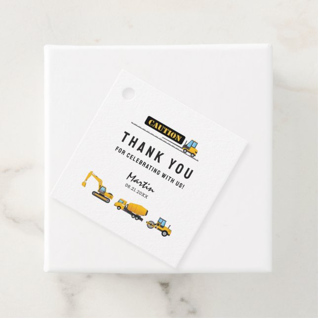 Étiquettes Cadeau Moderne en construction Thème Cadeaux Merci (En situation)