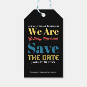 Étiquettes-cadeau Moderne Enregistrer le Faire-part Mariage Date