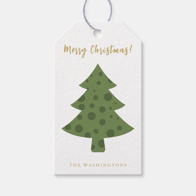 Étiquettes-cadeau Moderne Fun Calliage Arbre de Noël (Devant)