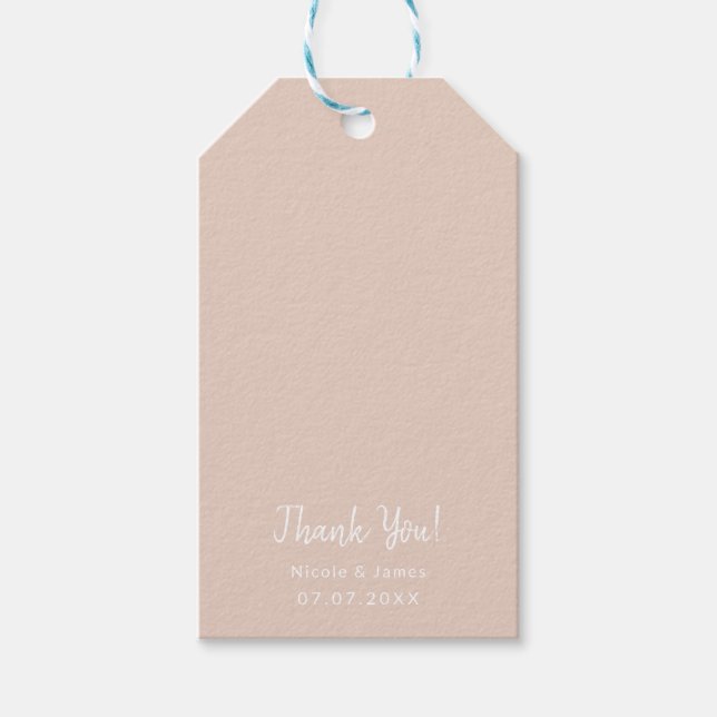 Étiquettes-cadeau Moderne Minimal Beige Rose N'Importe Quelle Soirée (Devant)