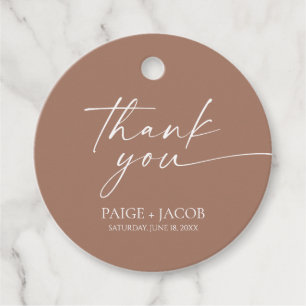 Étiquettes Cadeau Moderne minimaliste élégant Mocha Mousse Mariage