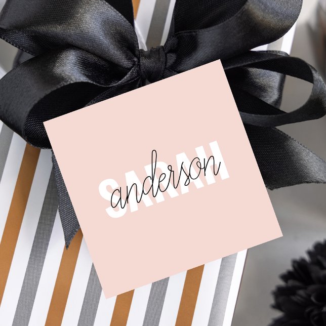 Étiquettes Cadeau Moderne Pastel Rose Beauté Personnalisée Vous Nom (Créateur téléchargé)