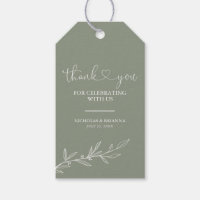 Moderne Sage Green Minimal Boho Mariage Merci