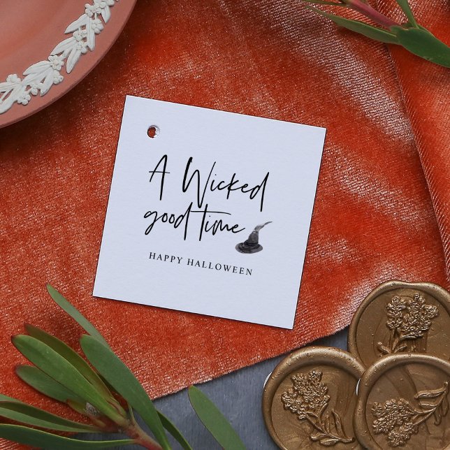 Étiquettes Cadeau Moderne Une Citation Du Bon Temps | Bonne Hallowee (Créateur téléchargé)