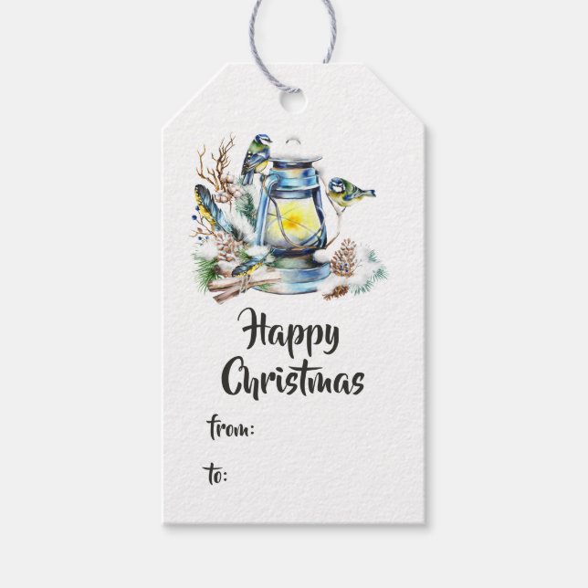 Étiquettes-cadeau Moelle de Noël aquarelle (Devant)