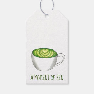 Étiquettes-cadeau Moment de Zen Matcha Green Tea Latte Amour