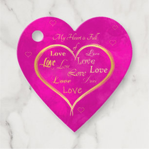 Étiquettes Cadeau Mon coeur est plein d'amour,