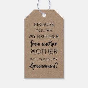 Étiquettes-cadeau Mon frère - Proposition de Groomsman joyeux et agr
