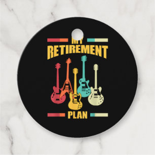 Étiquettes Cadeau Mon plan de retraite Guitare électrique Chaîne mus
