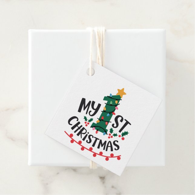 Étiquettes Cadeau Mon premier Noël (En situation)