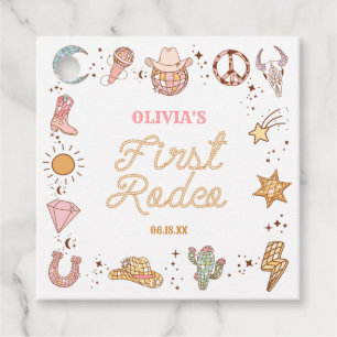Étiquettes Cadeau Mon premier Rodeo Disco Cowgirl 1ère fête d'annive