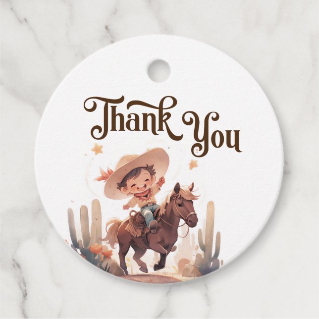 Étiquettes Cadeau Mon premier Rodeo Wild West Cowboy Anniversaire (Devant)