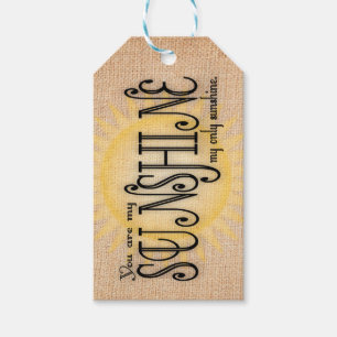 Étiquettes-cadeau Mon soleil sur la toile de jute