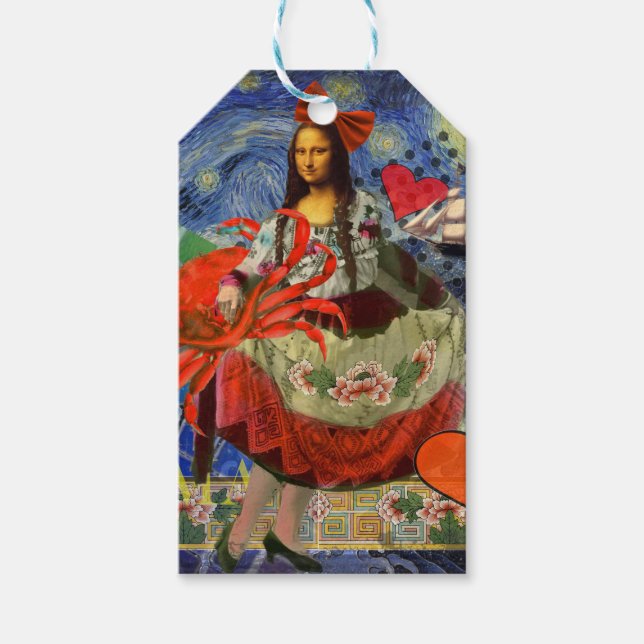 Étiquettes-cadeau Mona Lisa Fun Zodiac Whimsical (Devant)