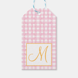 Étiquettes-cadeau Monogram Preppy Citrouille annonce Thanksgiving