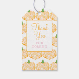 Étiquettes-cadeau Monogram Preppy Citrouille annonce Thanksgiving