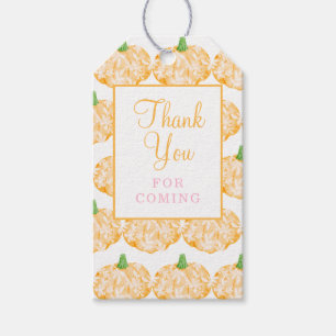 Étiquettes-cadeau Monogram Preppy Citrouille annonce Thanksgiving