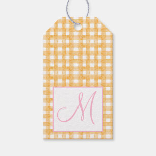 Étiquettes-cadeau Monogram Preppy Citrouille annonce Thanksgiving