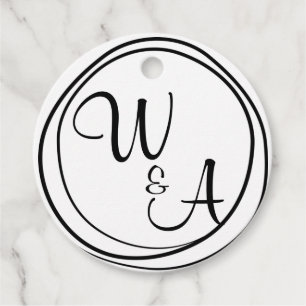 Étiquettes Cadeau Monograma com duas letras