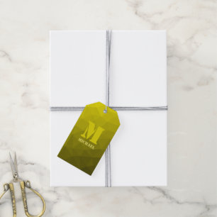 Étiquettes-cadeau Monogramme à motif géométrique en maille ombrée ja