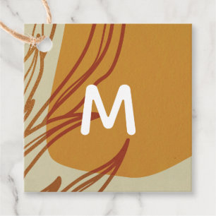 Étiquettes Cadeau Monogramme Abstrait tendance fait maison affaires