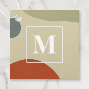 Étiquettes Cadeau Monogramme Abstrait tendance fait maison affaires