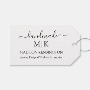 Étiquettes-cadeau Monogramme artisanal ou ajouter un logo Produit d'