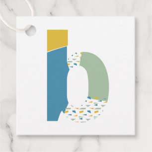 Étiquettes Cadeau Monogramme de lettre B abstrait moderne personnali
