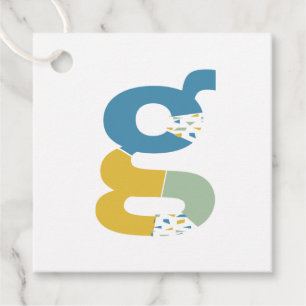 Étiquettes Cadeau Monogramme de lettre G abstrait moderne personnali