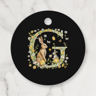 Étiquettes Cadeau Monogramme de Pâques G (Texte personnalisable)