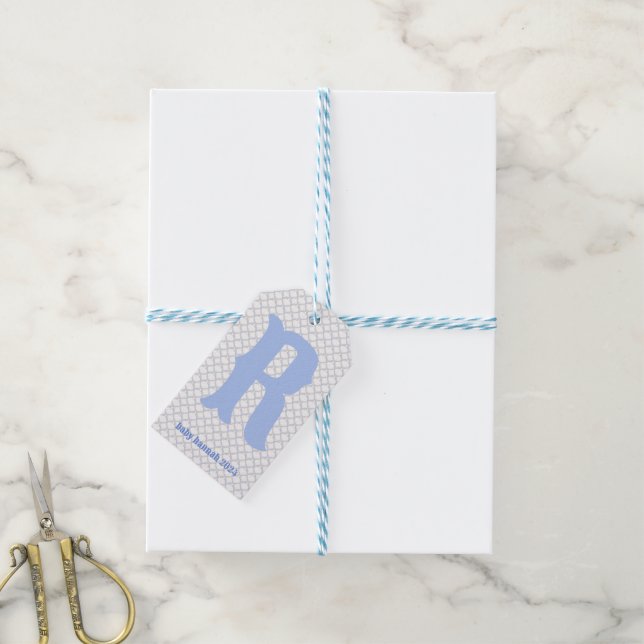 Étiquettes-cadeau Monogramme de Wedgewood (Avec de laficelle)