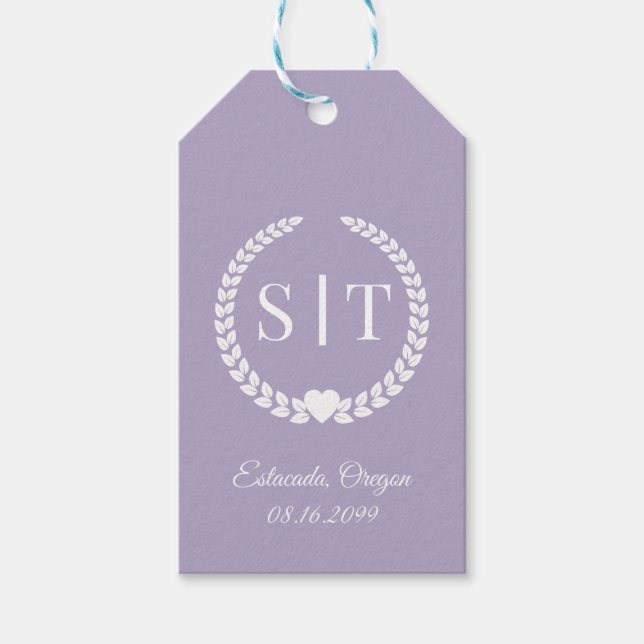 Étiquettes-cadeau Monogramme d'initiales de typographie élégante min (Devant)