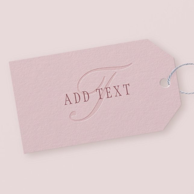 Étiquettes-cadeau Monogramme élégant | Or Rose (Créateur téléchargé)