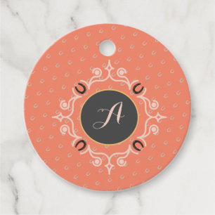Étiquettes Cadeau Monogramme équestre Lucky Horseshoe Motif