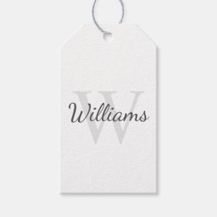 Étiquettes-cadeau Monogramme et nom personnalisés