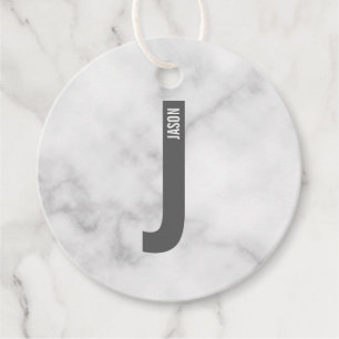 Étiquettes Cadeau Monogramme et nom personnalisés gras modernes