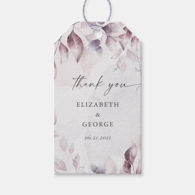 Étiquettes-cadeau monogramme floral de chute lunaire mariage étiquet (Devant)
