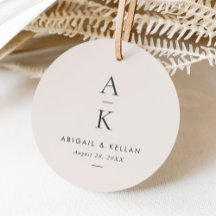 Monogramme gris simple et moderne Mélange Mariage