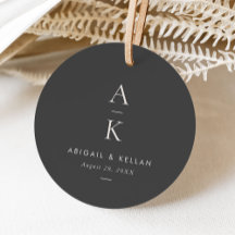 Monogramme gris simple et moderne Mélange Mariage
